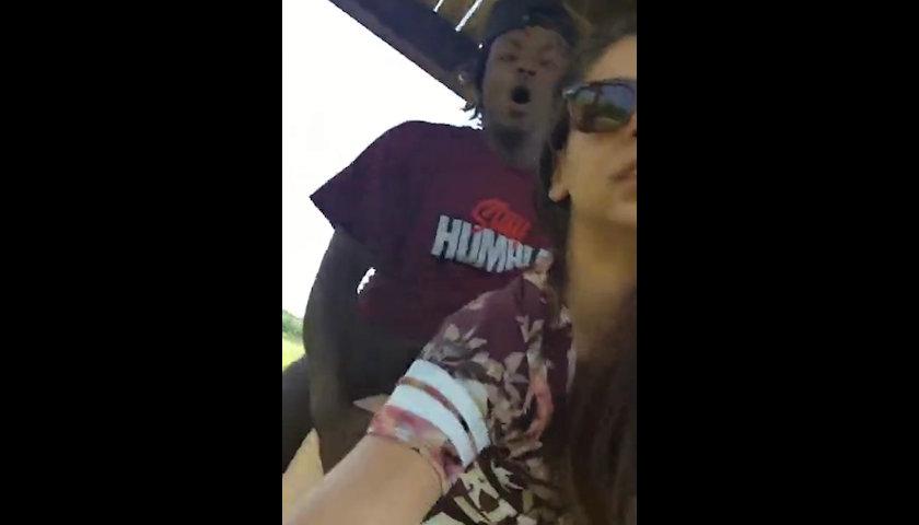 White girl and her black boyfriend caught having sex outdoors in nature